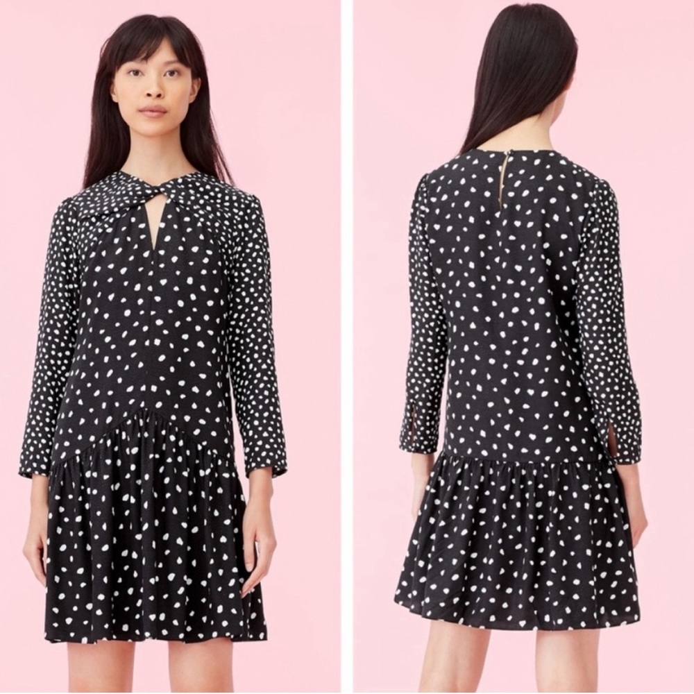 Rebecca Taylor Nova Dot Jacquard Twist Dress